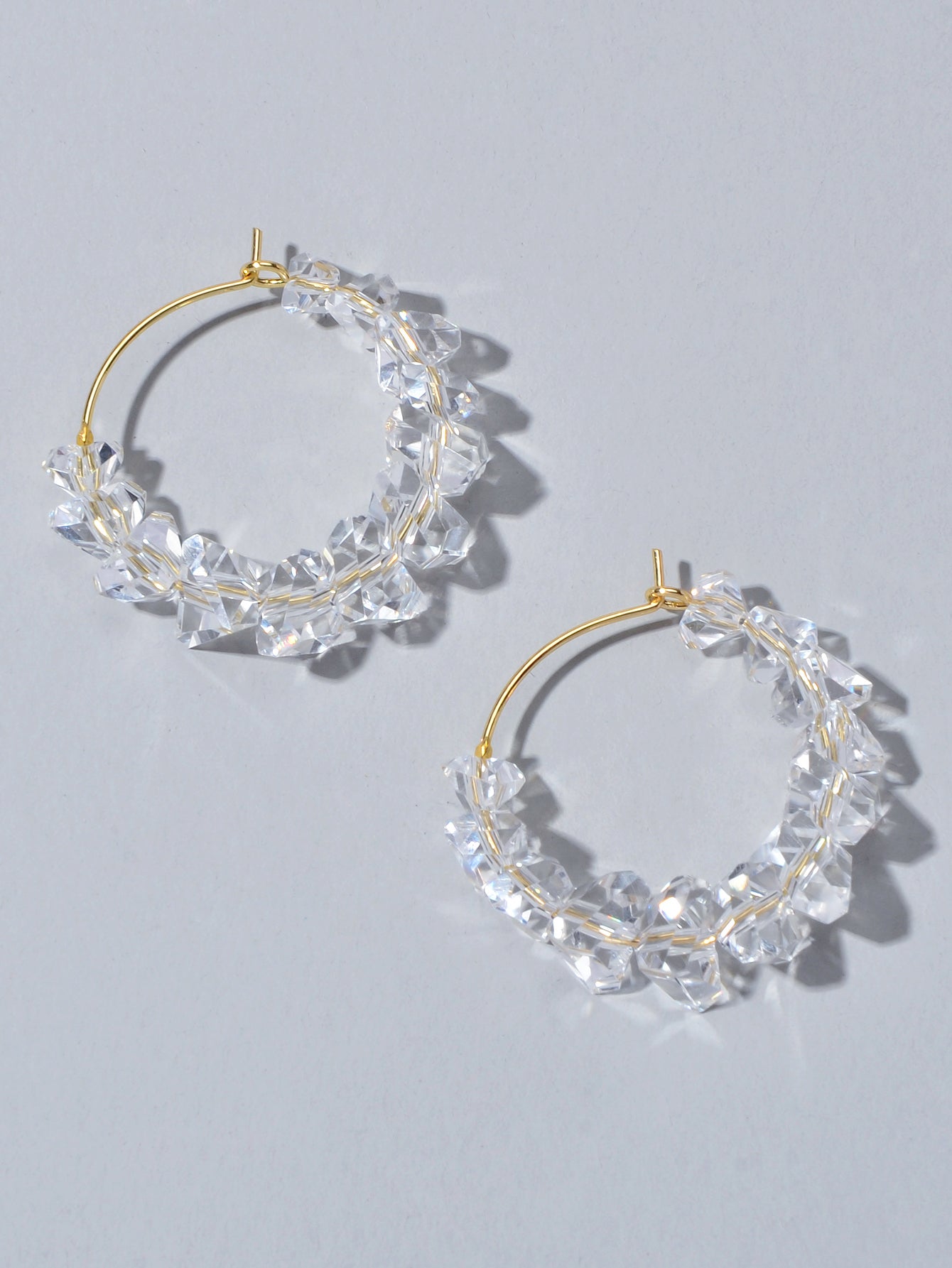 Ladies Jewellery Transparent Acrylic Beads Hoop Dangle Earrings Party Decoration