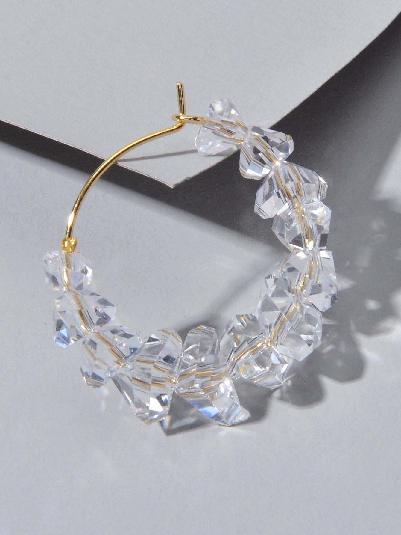 Ladies Jewellery Transparent Acrylic Beads Hoop Dangle Earrings Party Decoration