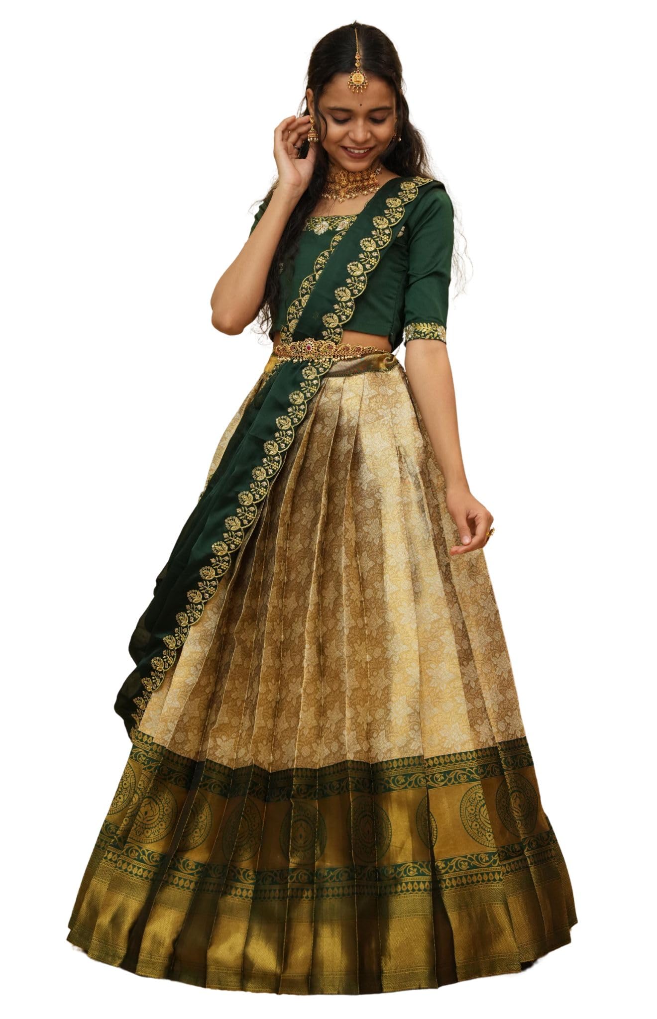 Fabcartz South India Half and Half Saree for Womens